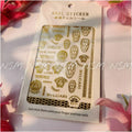 Versace &amp; Bulgari Gold And Silver Brand Nail Art Sticker Sheets