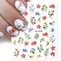Water Color Floral Nail Art Sticker Sheet (JO-2239)