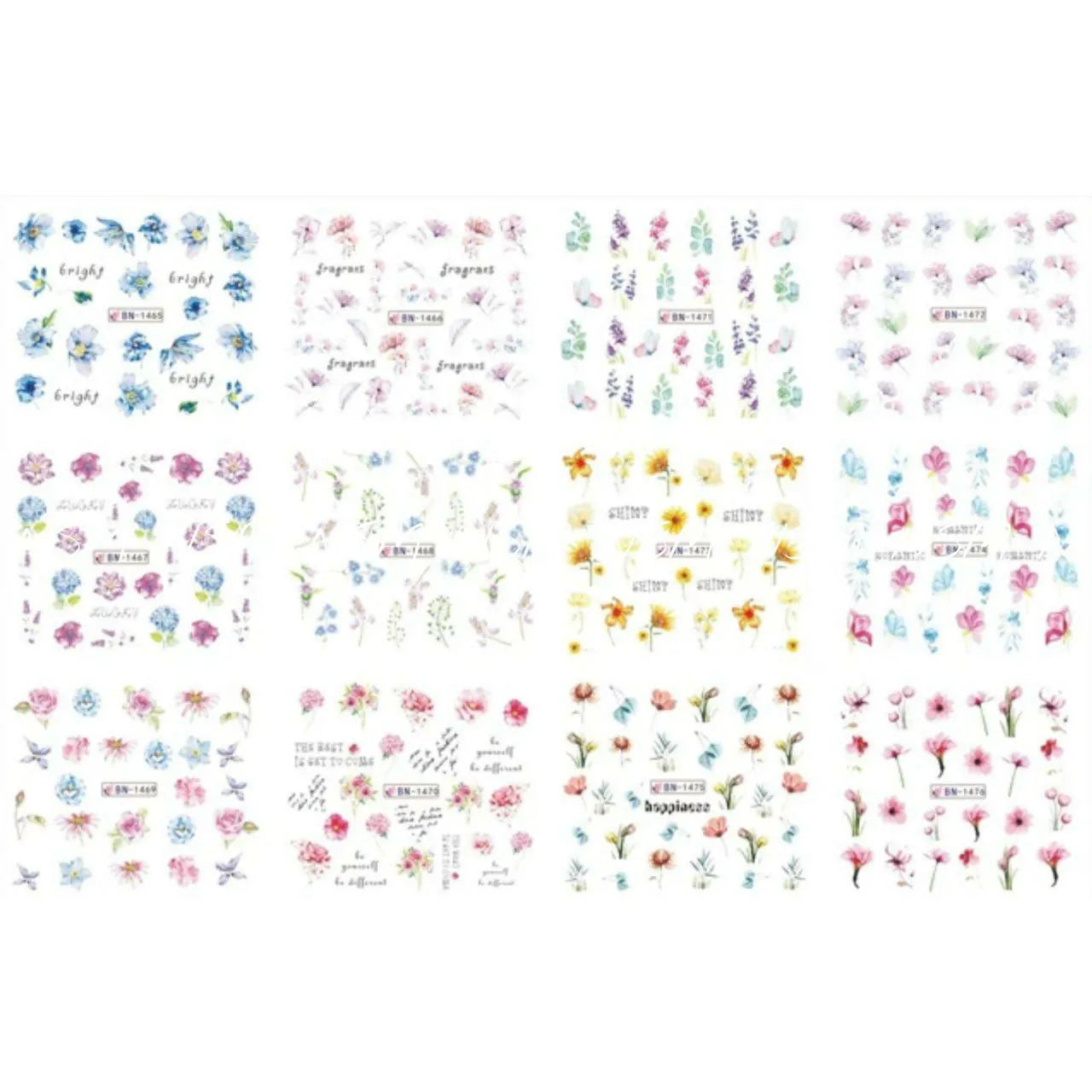 Water Decals Multi Print Sticker Sheets No. 1476 (12 Prints)
