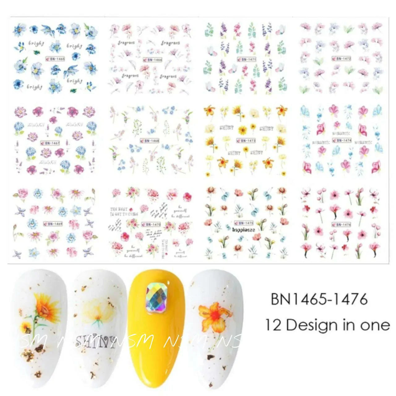 Water Decals Multi Print Sticker Sheets No. 1476 (12 Prints)