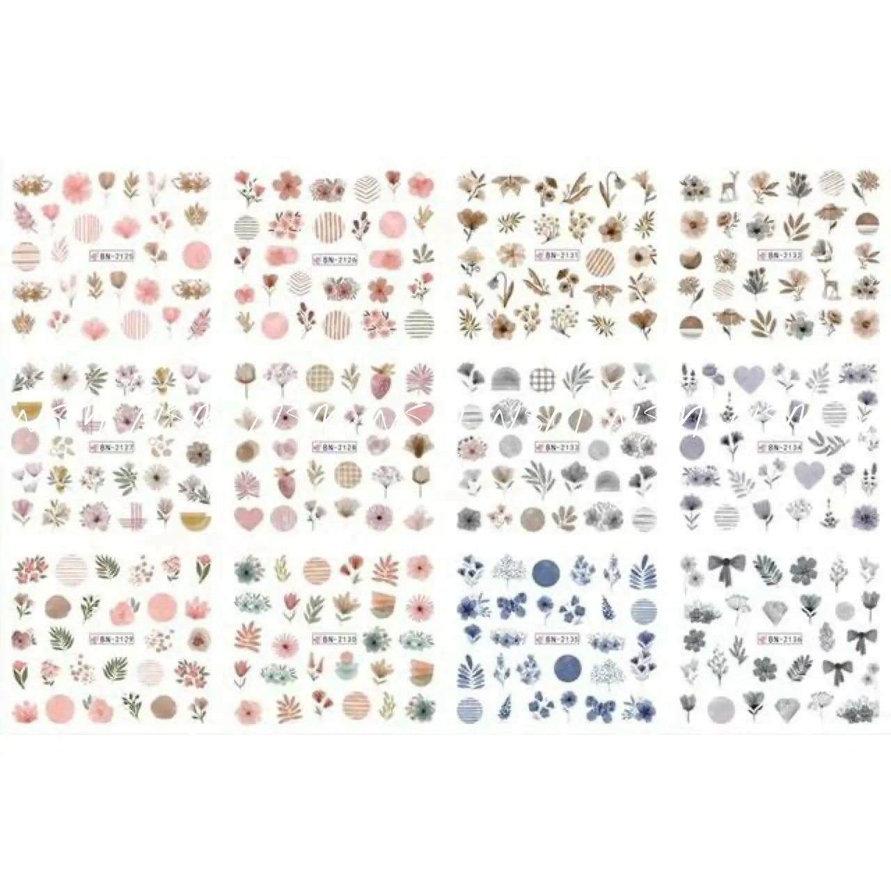 Water Decals Multi Print Sticker Sheets No. 2136 (12 Prints)