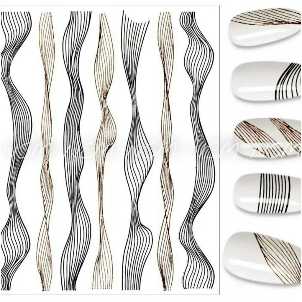 Wavy Nail Art Sticker Sheets