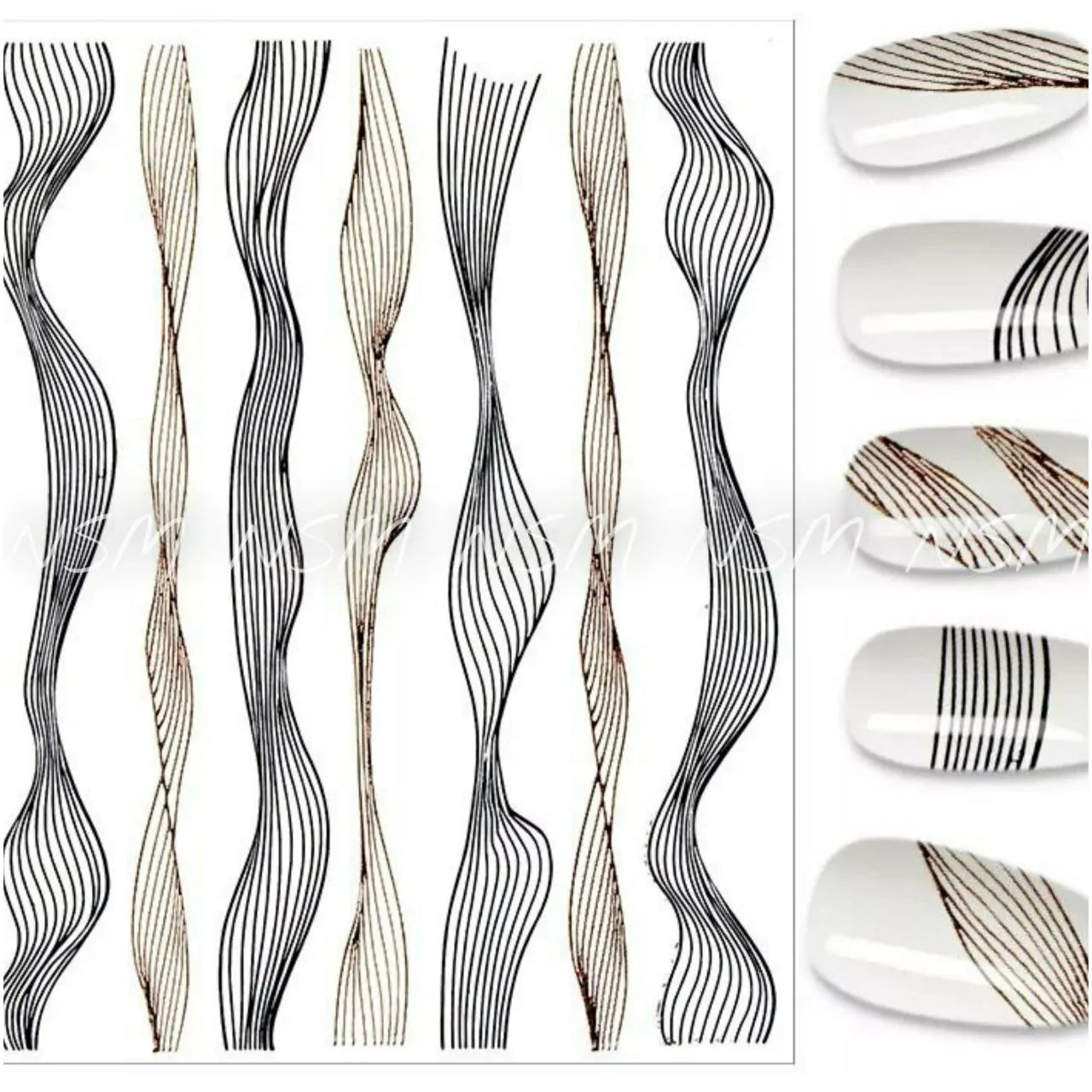 Wavy Nail Art Sticker Sheets