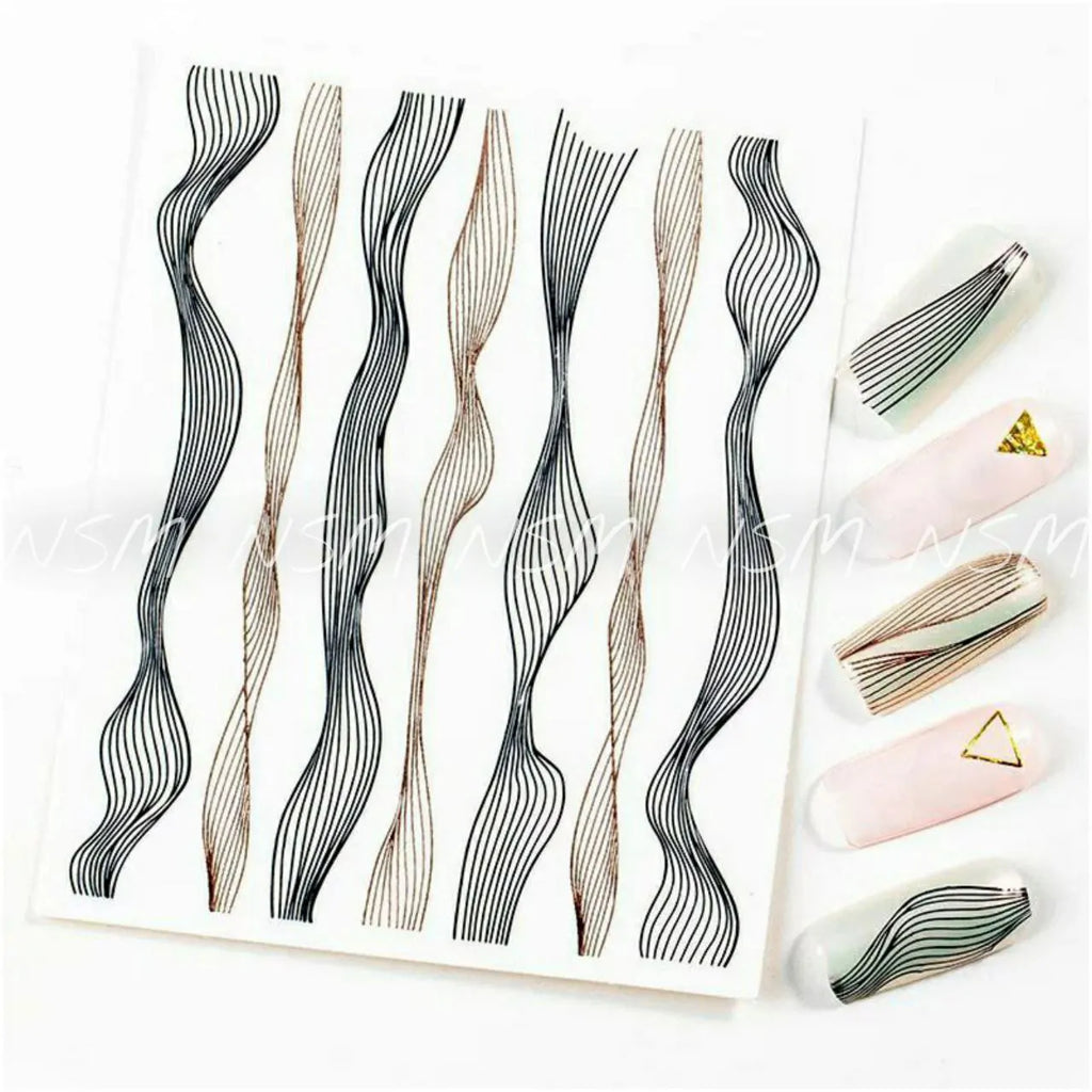 Wavy Nail Art Sticker Sheets