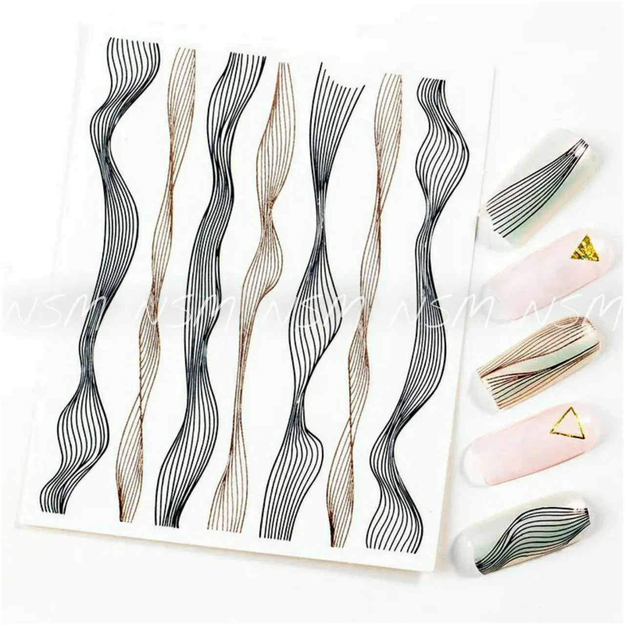 Wavy Nail Art Sticker Sheets