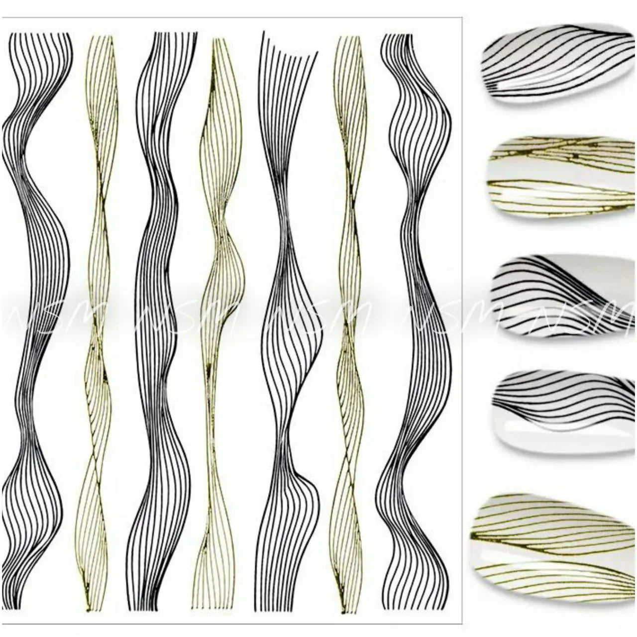 Wavy Nail Art Sticker Sheets