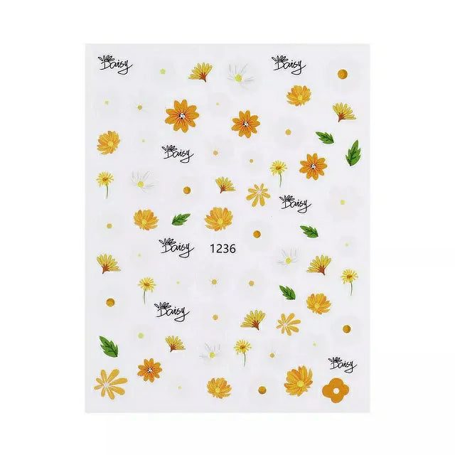 White Daisy Flowers Sticker Sheets (1236)