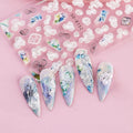 White Flowers And Leaves 5D Nail Art Sticker Sheets (5D-K152)