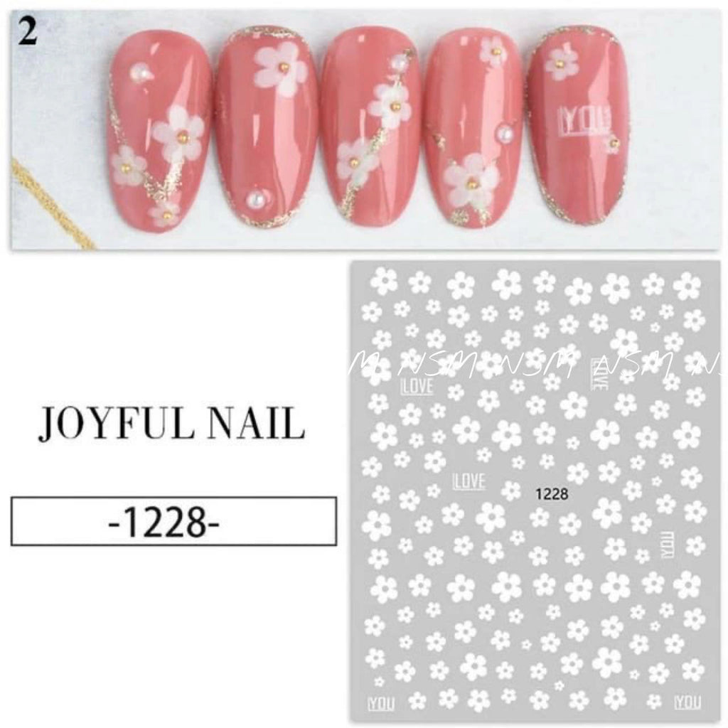 White Flowers Sticker Sheet (1228)