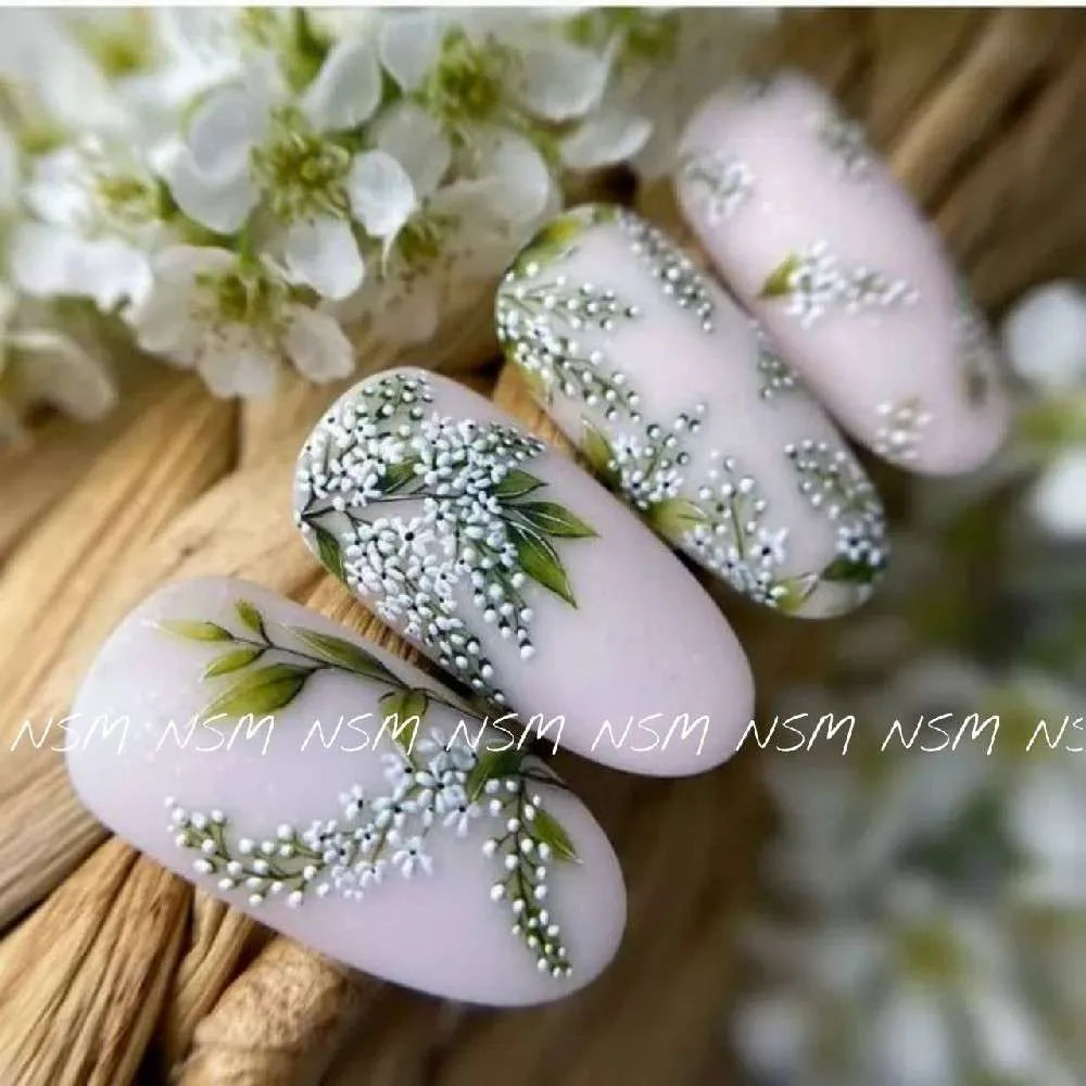 White Lilly Embossed 5D Sticker Sheets (5D-K162)