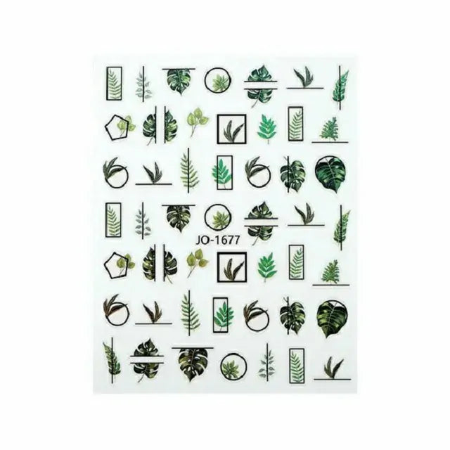 Wild Greenery Nail Stickers Sheet (JO-1677)