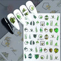 Wild Greenery Nail Stickers Sheet (JO-1677)
