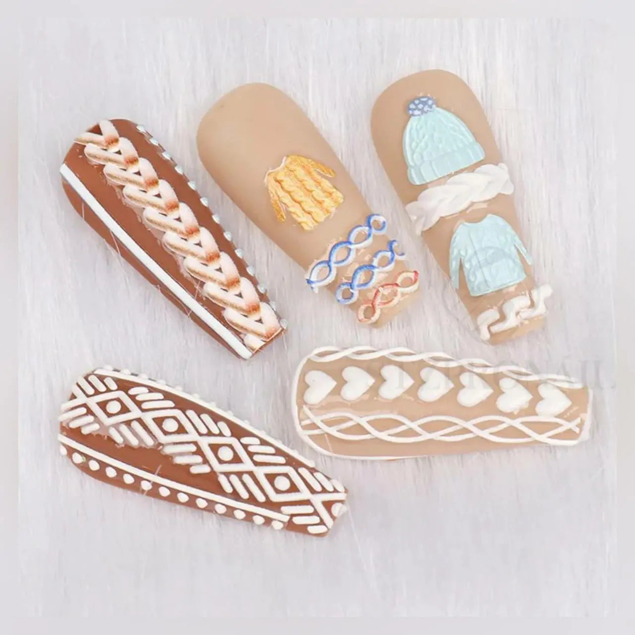 Winter And Sweaters Themed 5D Nail Art Sticker Sheets (5D-K015)