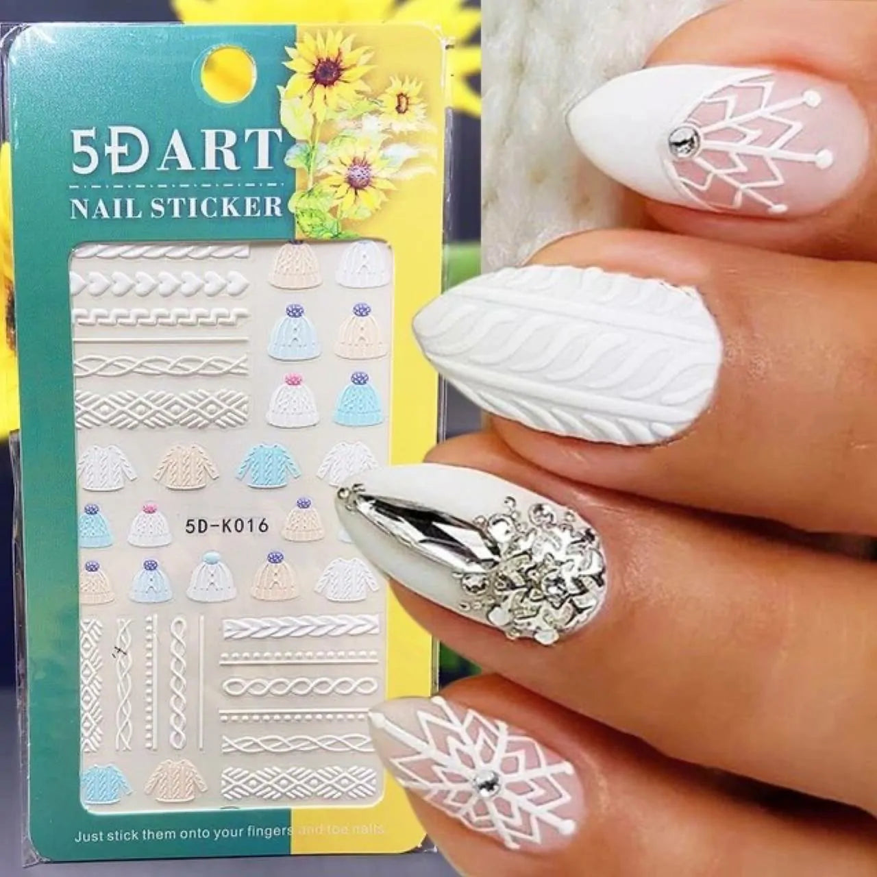 Winter And Sweaters Themed 5D Nail Art Sticker Sheets (5D-K016)