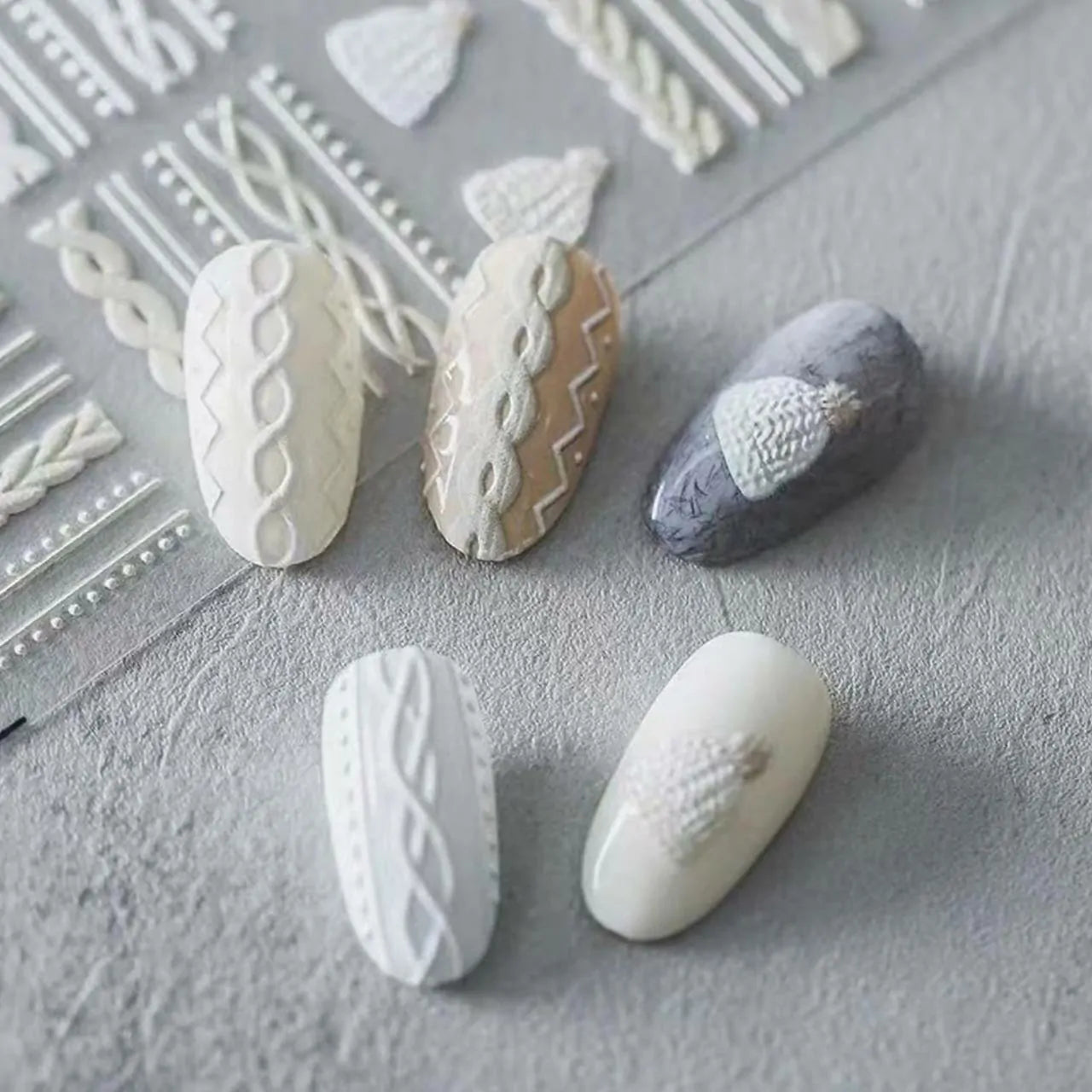 Winter And Sweaters Themed 5D Nail Art Sticker Sheets (5D-K016)