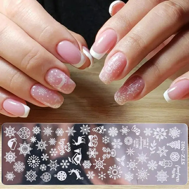 Snowflakes And Christmas Nail Stamping Plate (XY-N02)