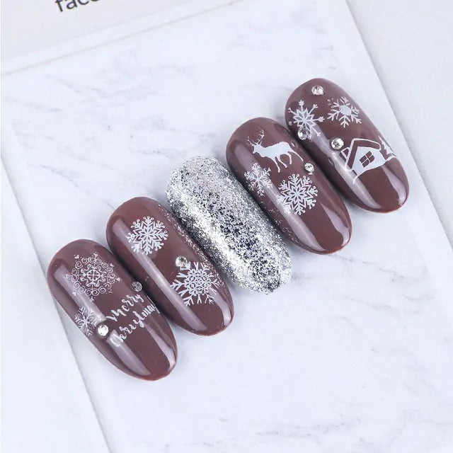 Snowflakes And Christmas Nail Stamping Plate (XY-N02)