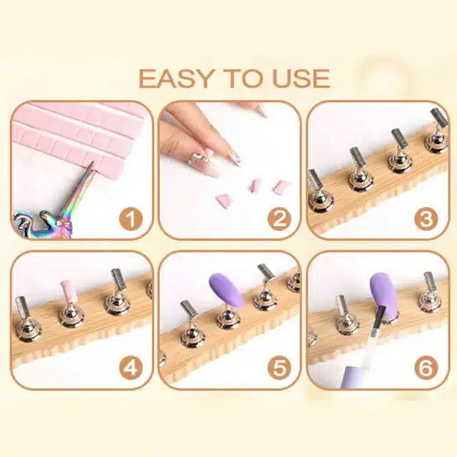 Wooden Base Magnetic Nail Display Stand