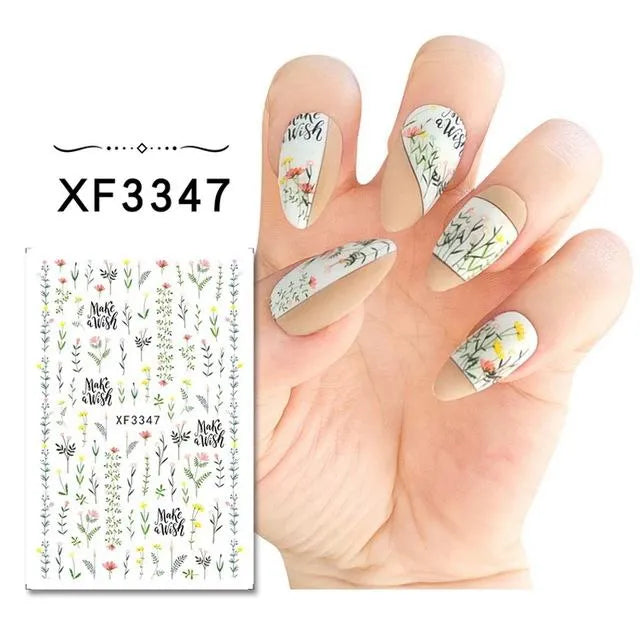 Elegant Floral And Leaves Sticker Sheets (XF-3347)