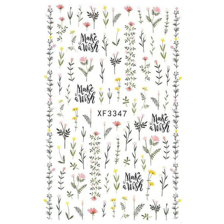 Elegant Floral And Leaves Sticker Sheets (XF-3347)