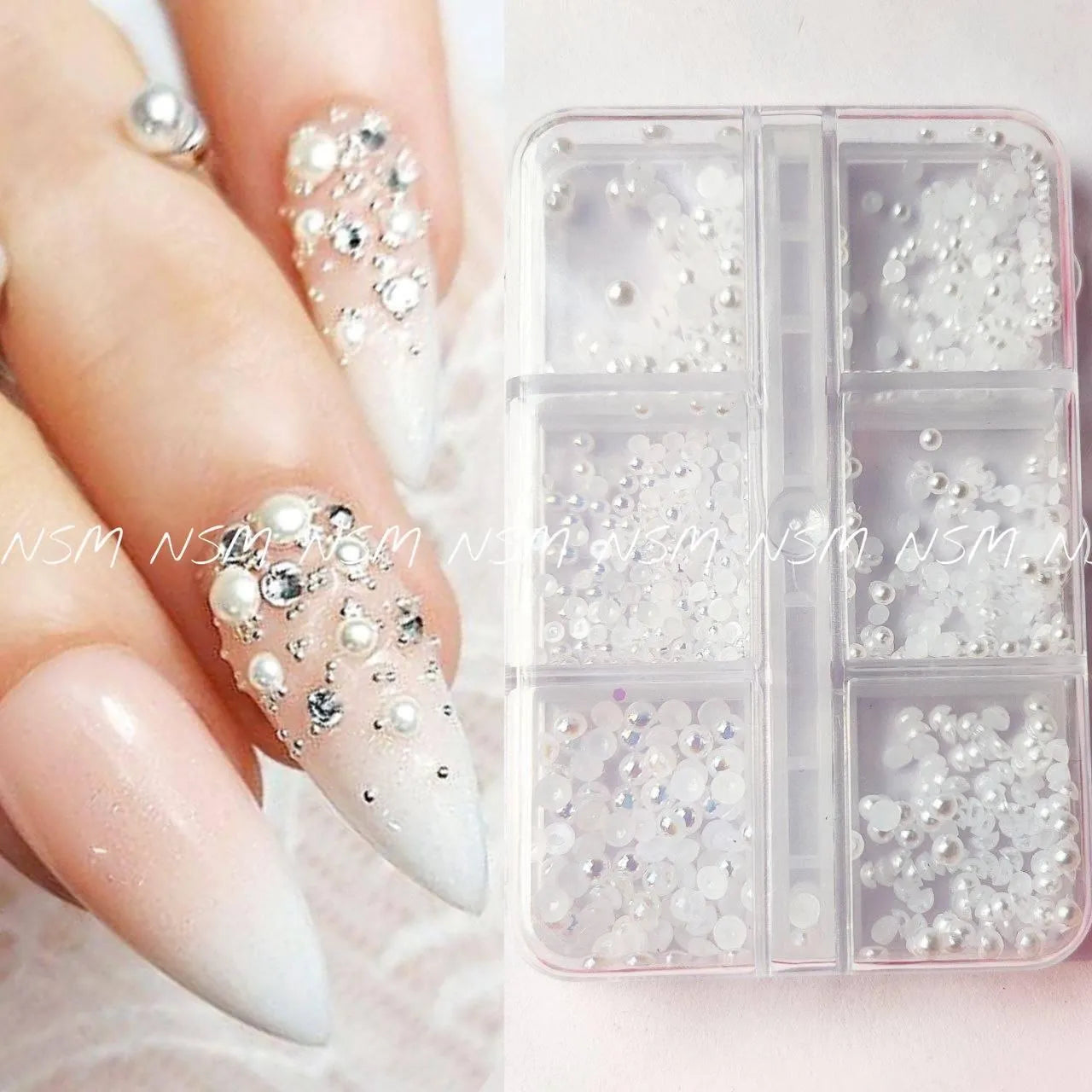 Half Pearl Nail Mylar Grid