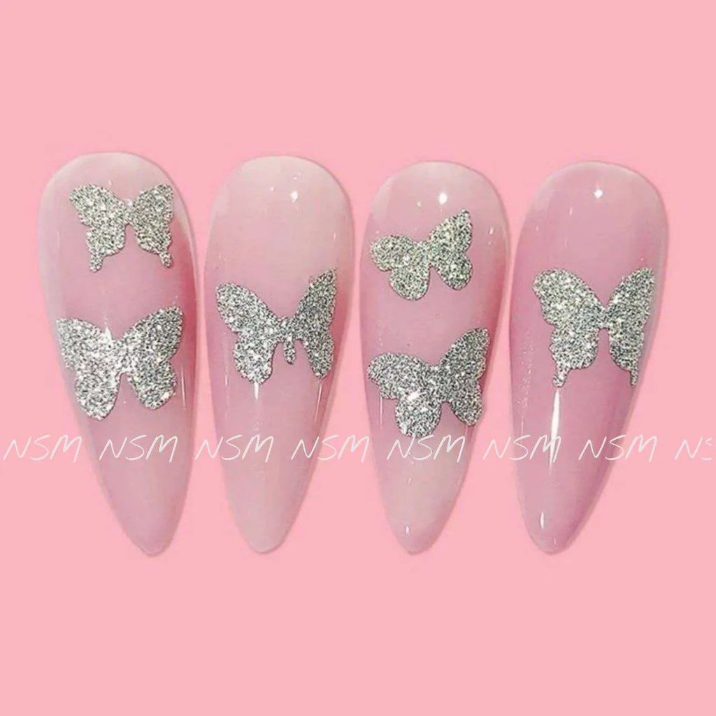 Silver Butterflies Reflective Glitter Sticker Sheets