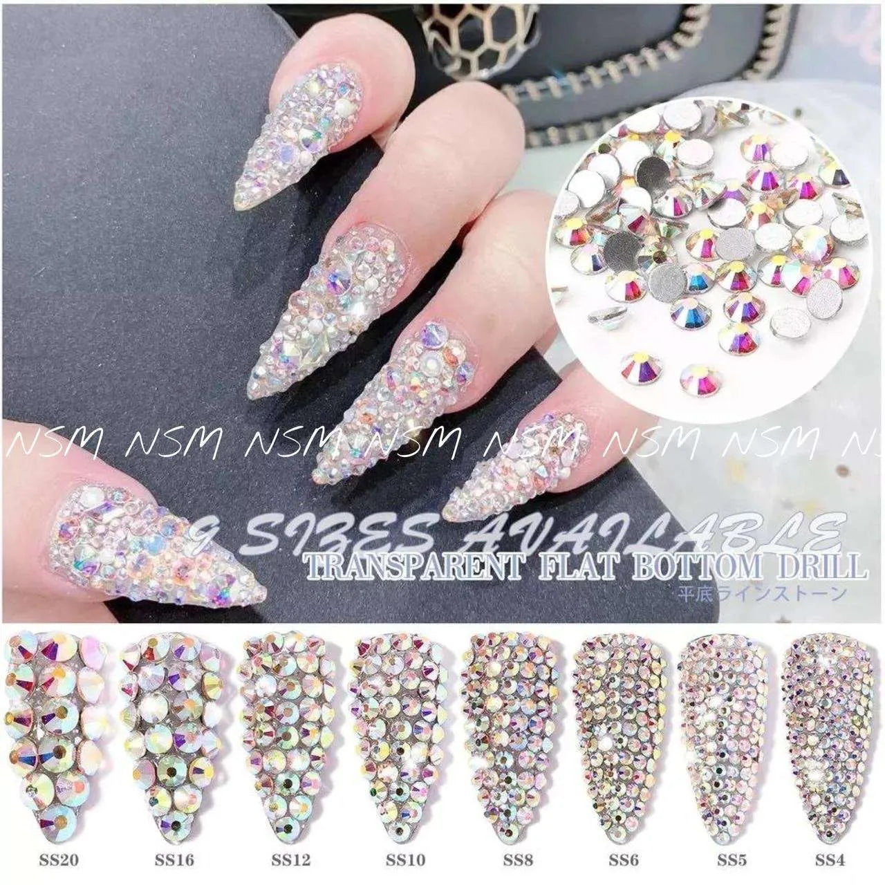 Ab Aurora Rhinestones (Pack of 1440 Pcs)