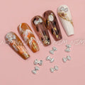 Silver Bow Nail Charms (Pack Of 10 Pcs)