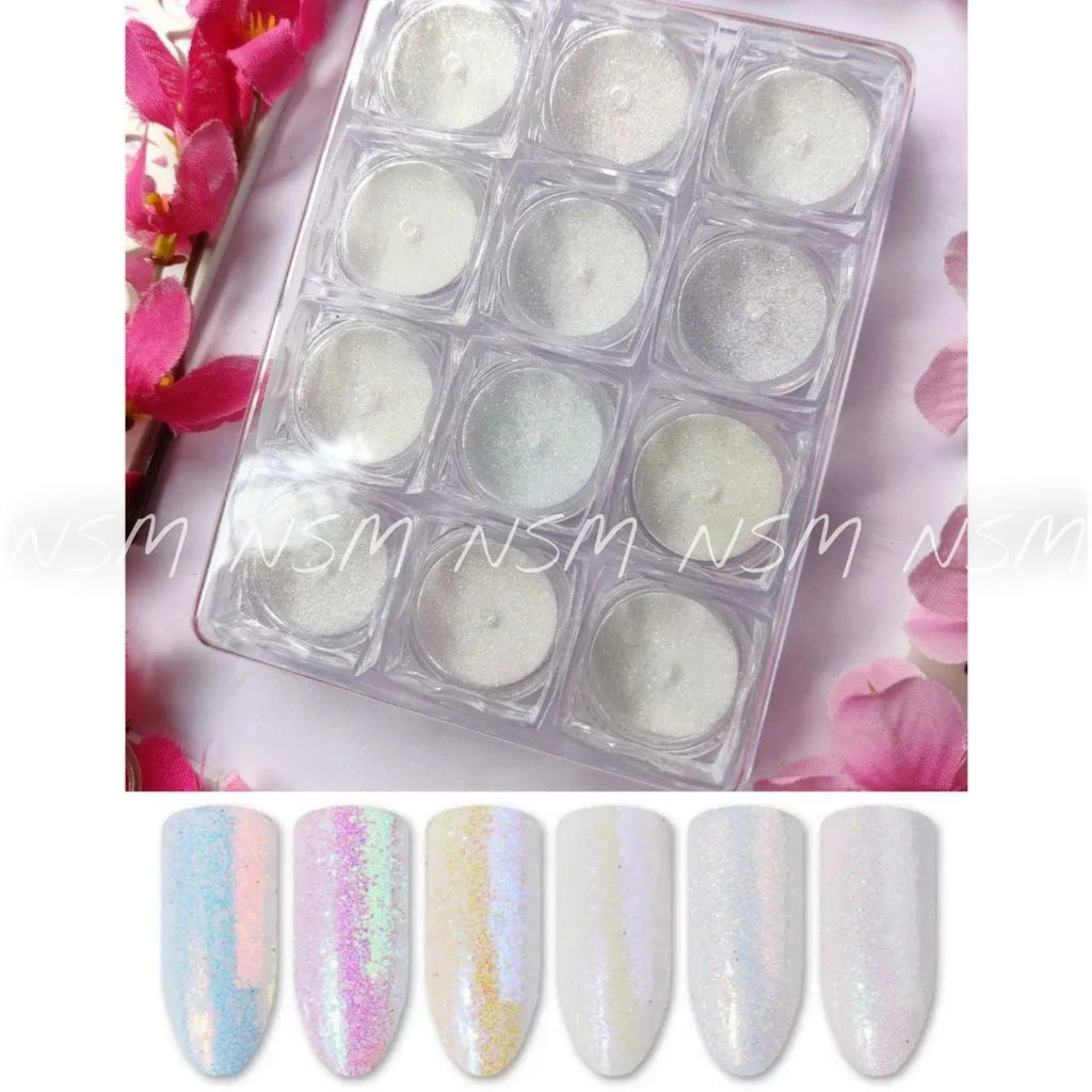 Iridescent Sugar Glitter Powder (Set Of 12 1gm Jars)