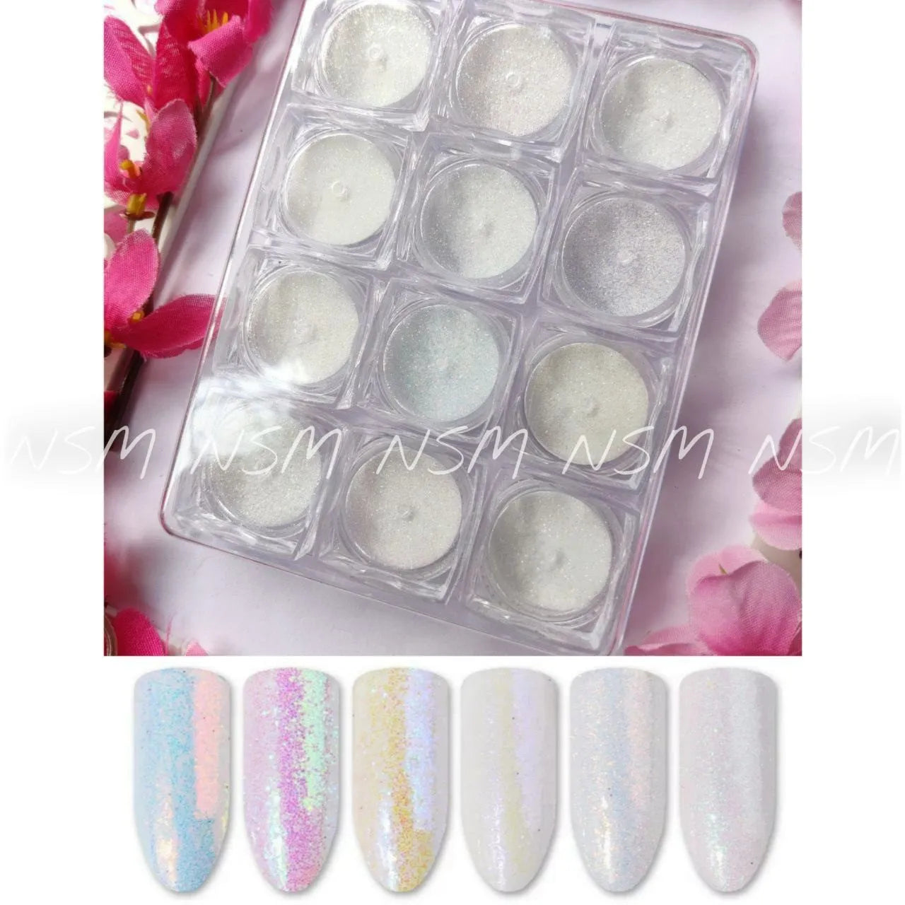 Iridescent Sugar Glitter Powder (Set Of 12 1gm Jars)
