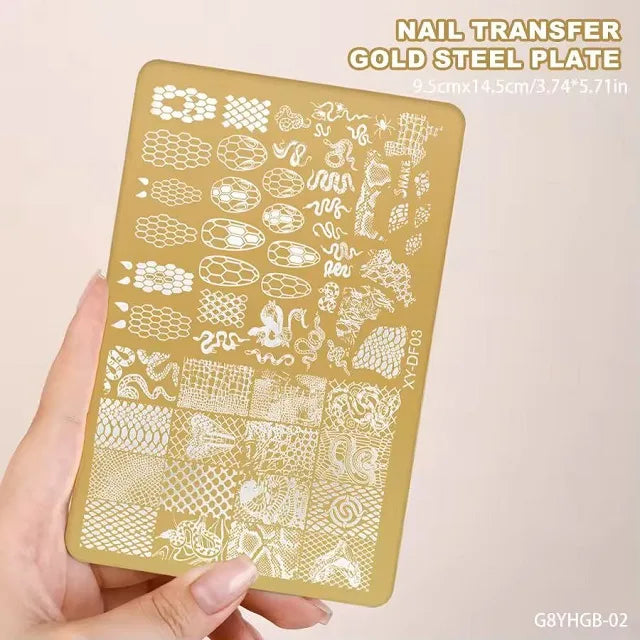 Snake and Brand Design Gold Large Stamping Plate