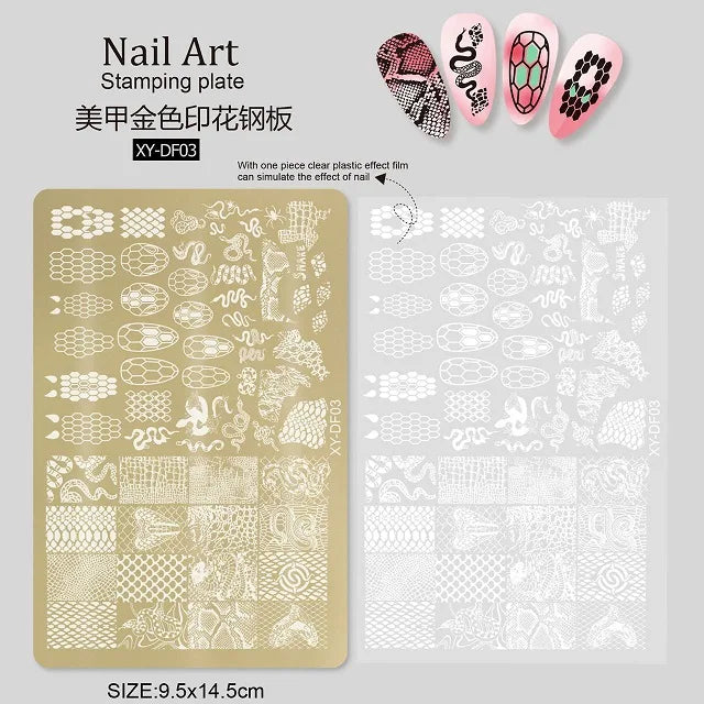 Snake and Brand Design Gold Large Stamping Plate