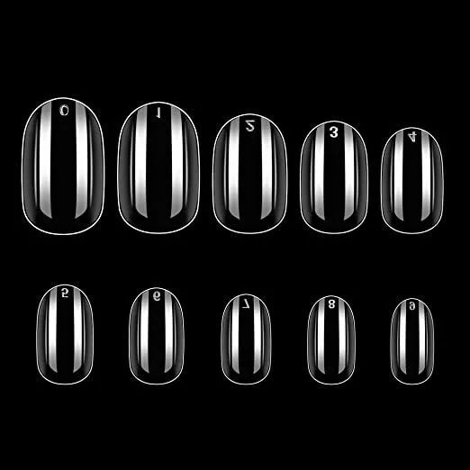 Short Oval Nail Tips (Transparent) (Pack Of 500 Pc)